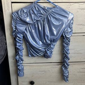Metallic crop long sleeve